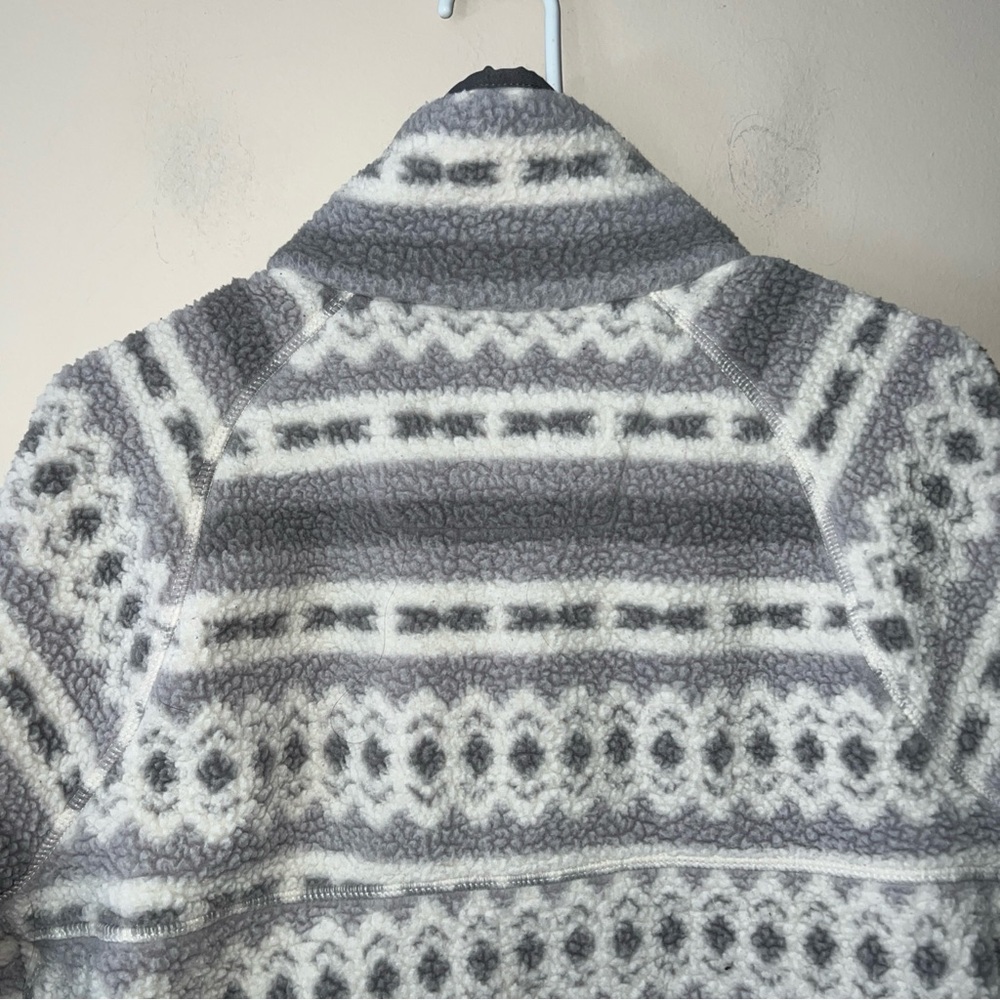 Carhartt Pile Fleece Jacket Relaxed Fit Pullover Quarter Snap Aztec Women Small - Picture 8 of 8